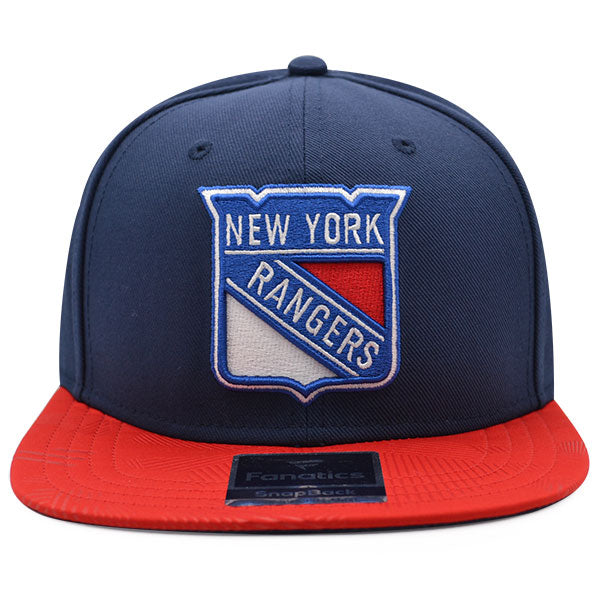 New York Rangers Fanatics NHL Visor Mark Snapback Adjustable Hat - Navy/Red