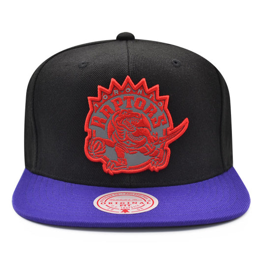 Toronto Raptors Mitchell & Ness NBA REFLECTIVE TIME Snapback Hat - Black/Purple/Red