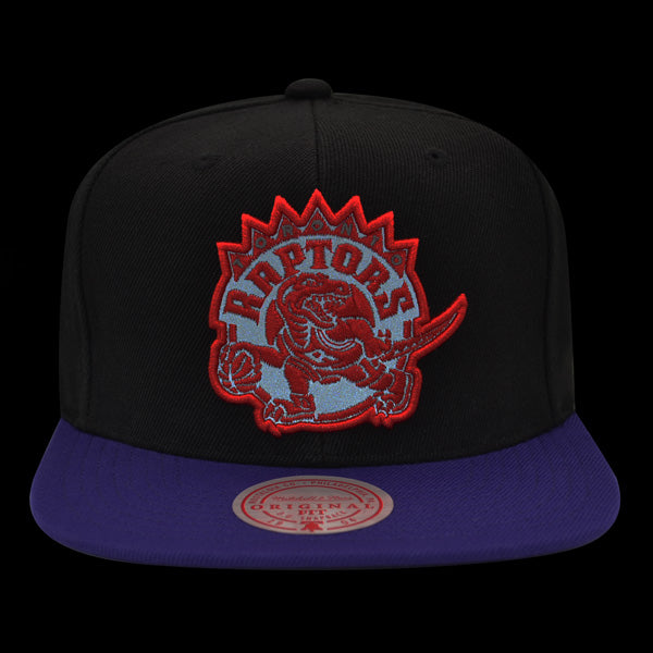 Toronto Raptors Mitchell & Ness NBA REFLECTIVE TIME Snapback Hat - Black/Purple/Red