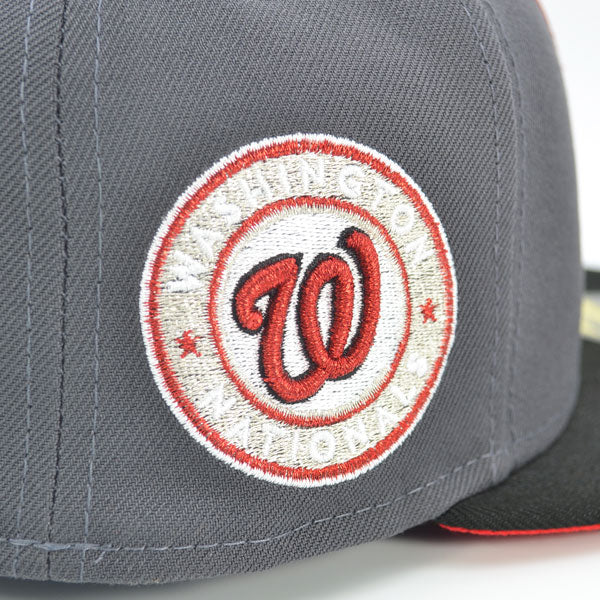 Washington Senators Alternate Logo PITCHER Exclusive New Era 59Fifty Fitted Hat  - Graphite/Black