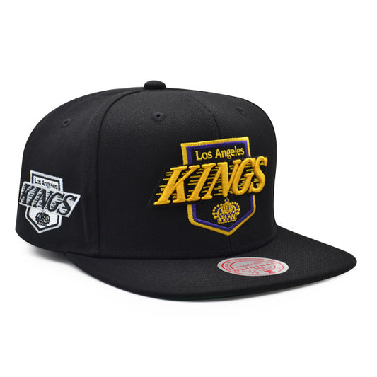 Los Angeles Kings Mitchell & Ness NHL ALTERNATE FLIP Snapback Adjustable Hat - Black/Yellow