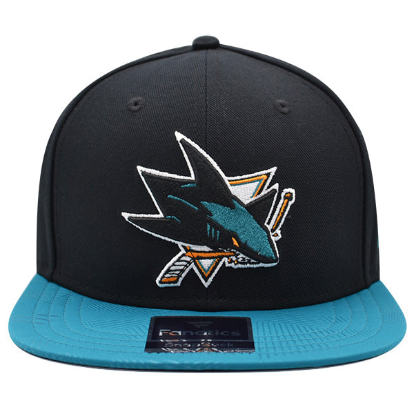 San Jose Sharks Fanatics NHL Visor Mark Snapback Adjustable Hat - Black/Teal