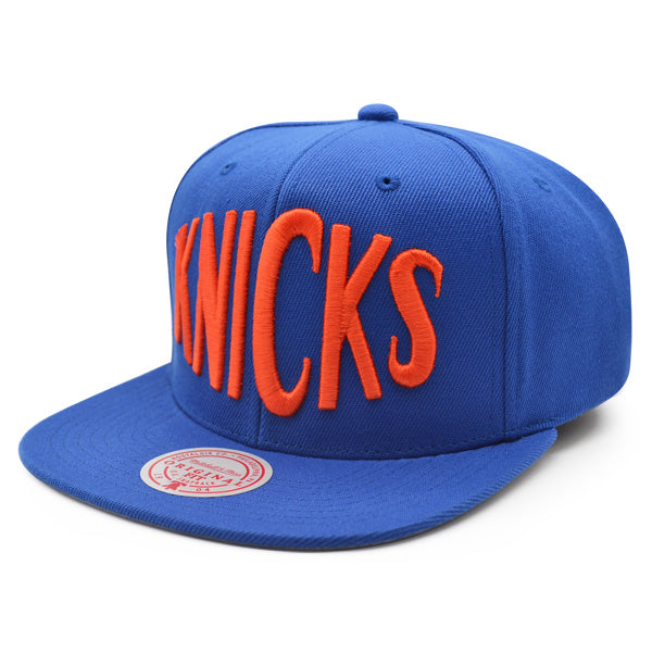 New York Knicks Mitchell & Ness LOGO REMIX Snapback HWC Hat - Royal/Orange