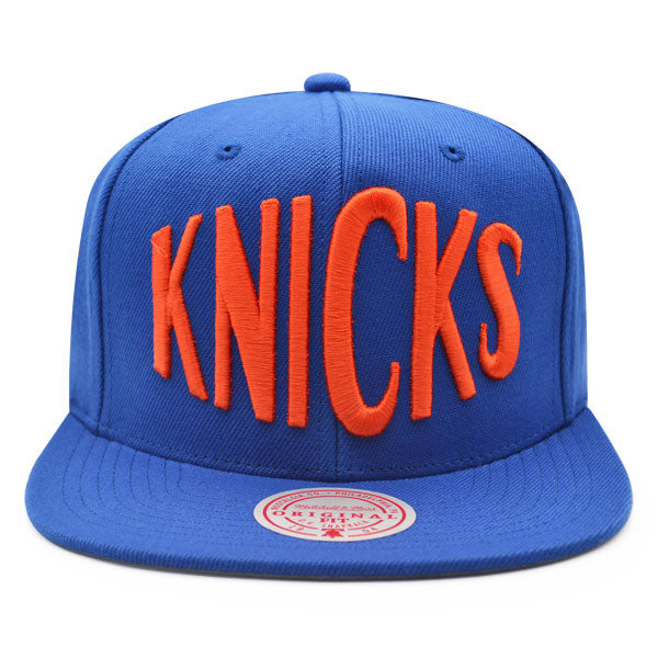 New York Knicks Mitchell & Ness LOGO REMIX Snapback HWC Hat - Royal/Orange