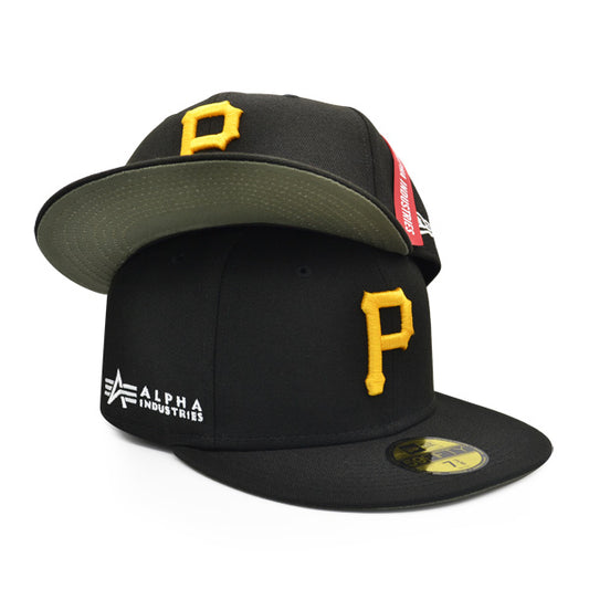 Pittsburgh Pirates ALPHA INDUSTRIES X Exclusive New Era 59Fifty Fitted Hat - Black/Army UV