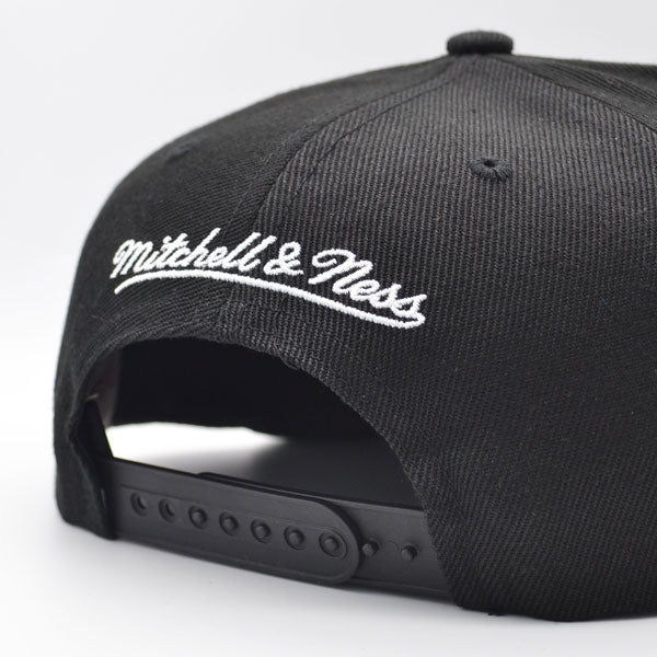 New Jersey Nets Mitchell & Ness CLASSIC LOGO Snapback Hat - Black/White