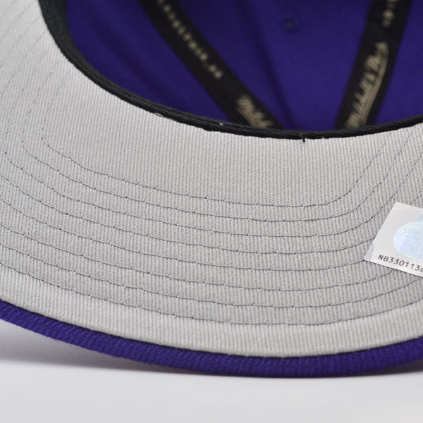 Los Angeles Lakers Mitchell & Ness LOGO REMIX Snapback NBA Hat - Purple/Yellow