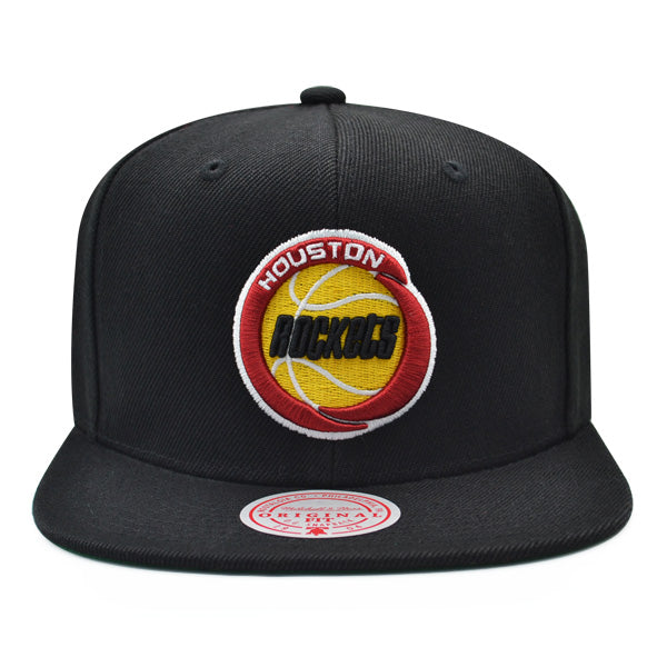 Houston Rockets Mitchell & Ness CLASSIC B-BALL Snapback Hat - Black/Yellow