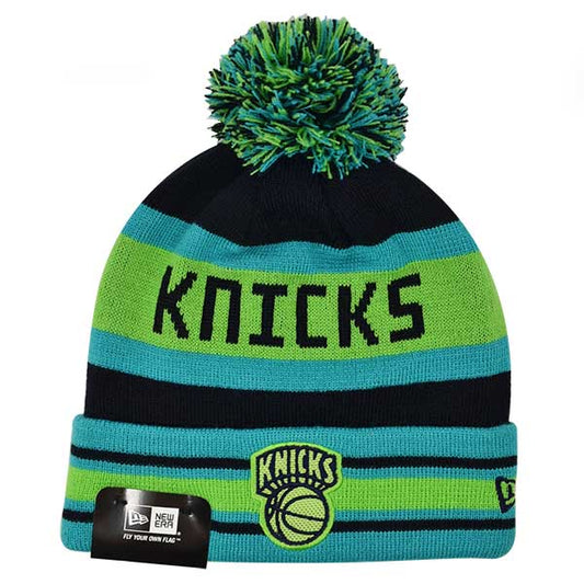 New York Knicks BIG JAKE Lime KNIT Cuffed Pom New Era NBA Hat