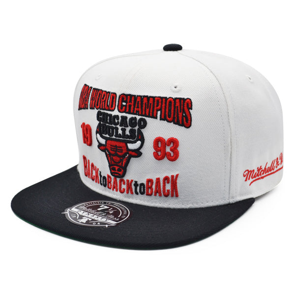 Jordan Days Exclusive HWC Mitchell & Ness Chicago Bulls 1993 NBA World Champions BACK TO BACK TO BACK Fitted Hat