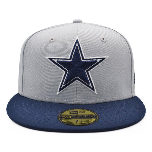 Dallas Cowboys CLASSIC GRAY Exclusive New Era 59Fifty Fitted NFL Hat- Gray/Navy