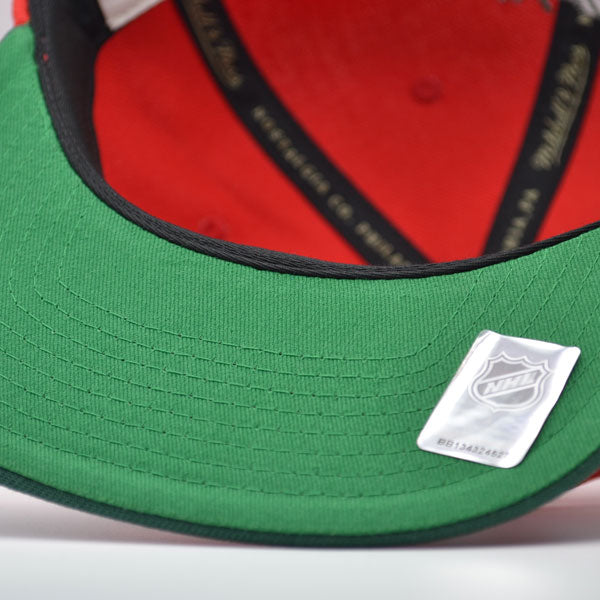 New Jersey Devils Mitchell & Ness NHL VINTAGE SCRIPT Snapback Adjustable Hat -Red/Green