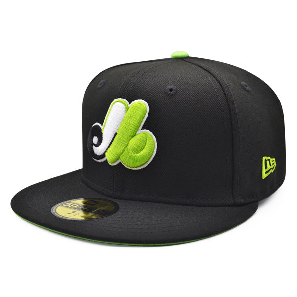 Montreal Expos 35th Anniversary Exclusive New Era 59Fifty Fitted Hat - Black/Lime Bottom
