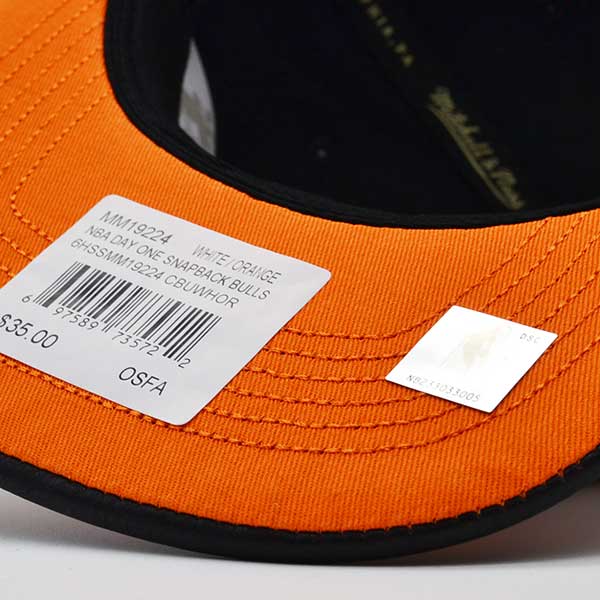 Chicago Bulls Air Jordan DAY ONE Snapback Mitchell & Ness NBA Hat - White/Orange/Black