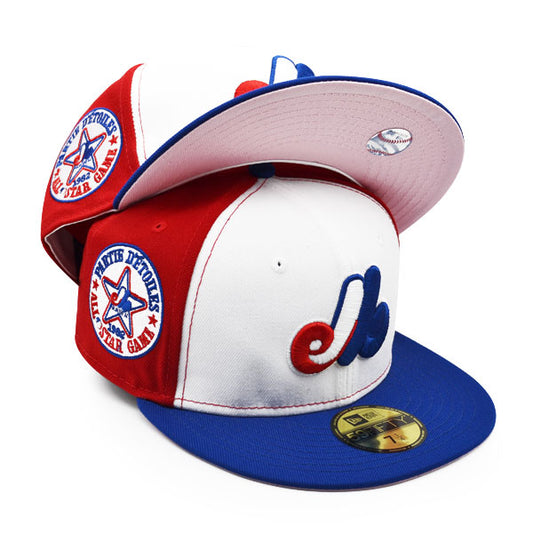 Montreal Expos 1982 ALL-STAR Game Exclusive New Era 59Fifty Fitted Hat - Red/Royal/Pink Bottom