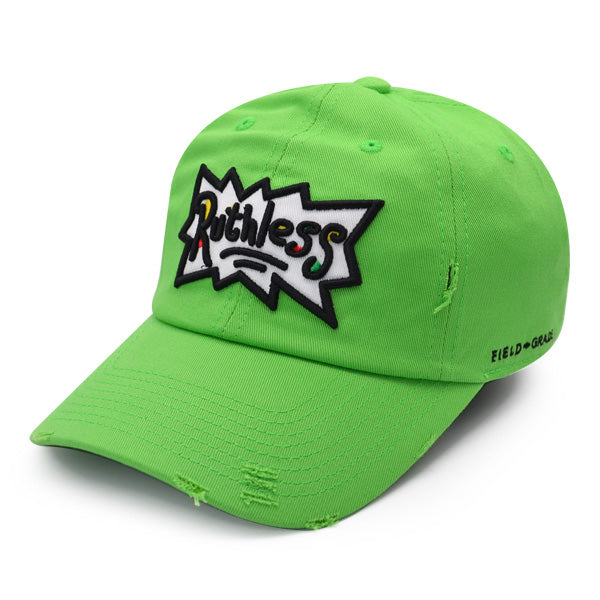 Field Grade RUTHLESS Strapback Adjustable Distressed Hat - Electric Green