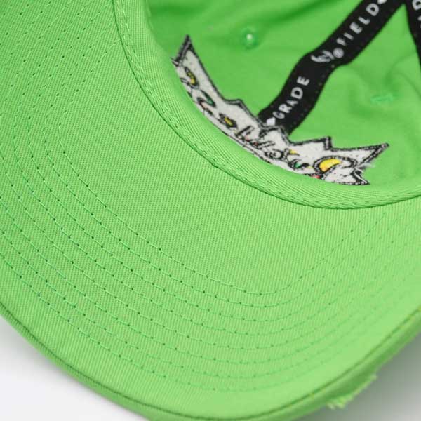 Field Grade RUTHLESS Strapback Adjustable Distressed Hat - Electric Green