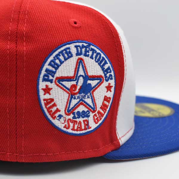 Montreal Expos 1982 ALL-STAR Game Exclusive New Era 59Fifty Fitted Hat - Red/Royal/Pink Bottom