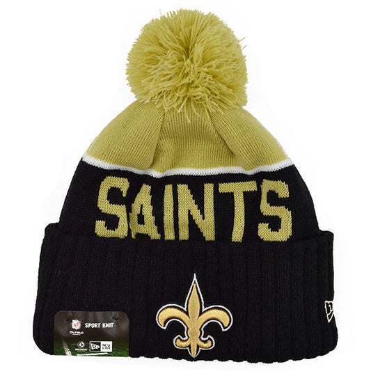 New Orleans Saints 2015 NFL On-Field SPORT KNIT New Era Cuffed Pom Hat