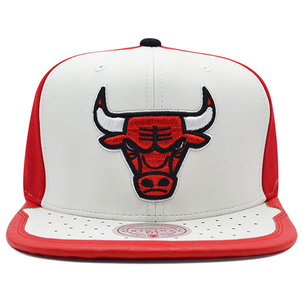 Chicago Bulls Air Jordan DAY ONE Snapback Mitchell & Ness NBA Hat - White/Red