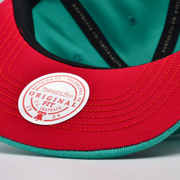 San Antonio Spurs Mitchell & Ness NBA FRONT LOADED Snapback Hat- Teal