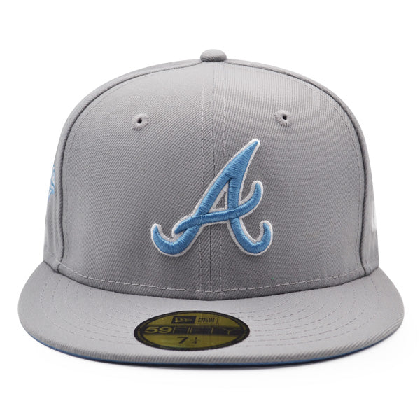 Atlanta Braves 1995 WORLD SERIES Exclusive New Era 59Fifty Fitted Hat - Gray/Sky Bottom