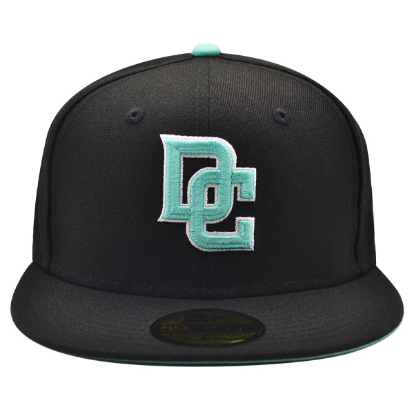 Washington Nationals DC CITY FLAG Exclusive New Era 59Fifty Fitted Hat - Black/Mint Bottom