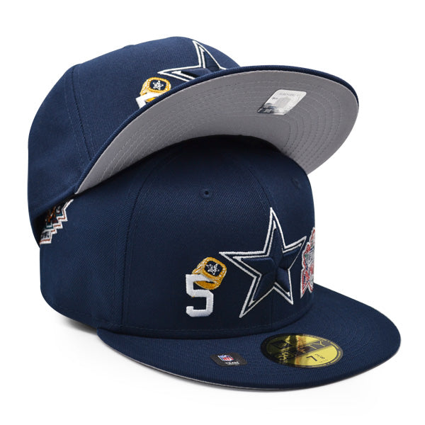 Dallas Cowboys COUNT THE RINGS Exclusive New Era 59Fifty Fitted Hat - Navy/Gray UV