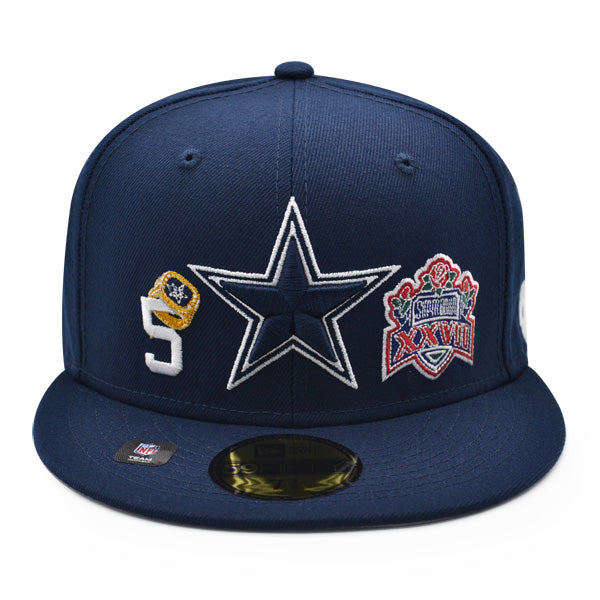 Dallas Cowboys COUNT THE RINGS Exclusive New Era 59Fifty Fitted Hat - Navy/Gray UV