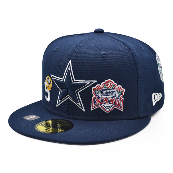 Dallas Cowboys COUNT THE RINGS Exclusive New Era 59Fifty Fitted Hat - Navy/Gray UV