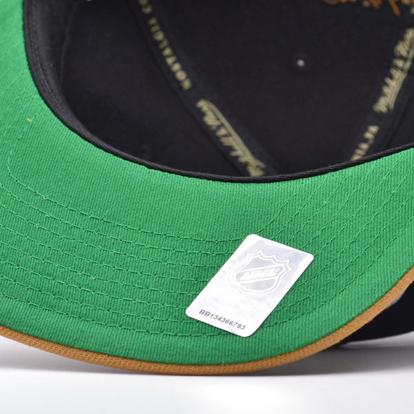 Vegas Golden Knights Mitchell & Ness NHL VINTAGE SCRIPT Snapback Adjustable Hat - Black/Bronze