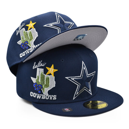 Dallas Cowboys CLUSTER Exclusive New Era 59Fifty Fitted NFL Hat - Navy/Gray UV
