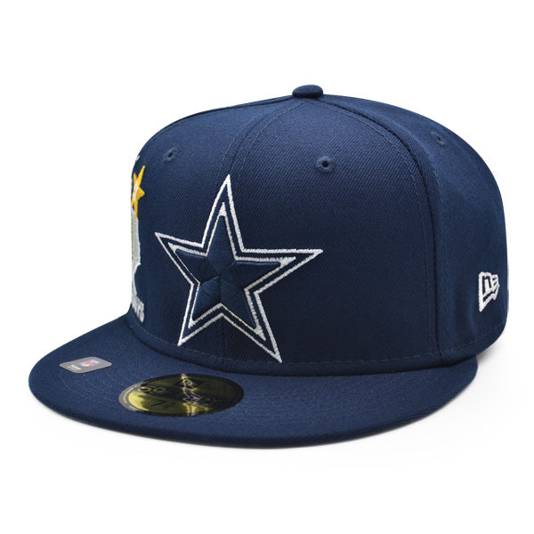 Dallas Cowboys CLUSTER Exclusive New Era 59Fifty Fitted NFL Hat - Navy/Gray UV
