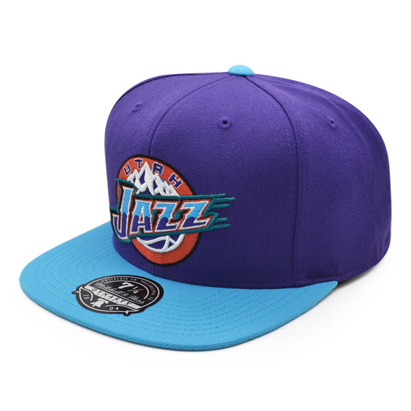 Utah Jazz Mitchell & Ness CLASSIC 2Tone Fitted HWC Hat - Purple/Vice Blue