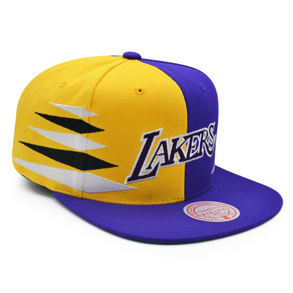 Los Angeles Lakers Mitchell & Ness DIAMOND CUT Snapback HWC Hat - Purple/Yellow