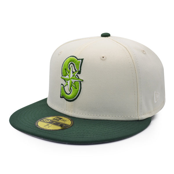 Seattle Mariners 25th ANNIVERSARY Exclusive New Era 59Fifty Fitted Hat – Chrome/Green/Lime