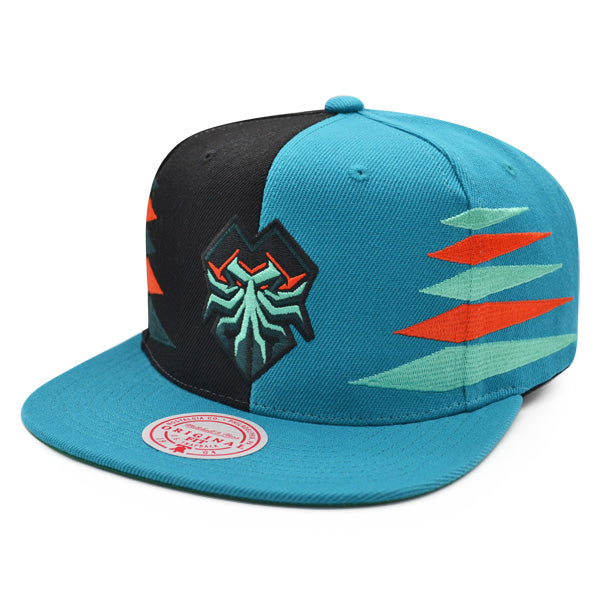 Florida Mutineers ESPORTS Mitchell & Ness DIAMOND CUT Snapback Hat- Teal/Black