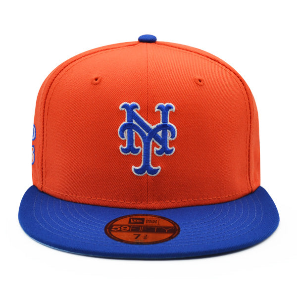 New York Mets 1986 WORLD SERIES Exclusive New Era 59Fifty Fitted Hat – Orange/Royal/Sky Bottom