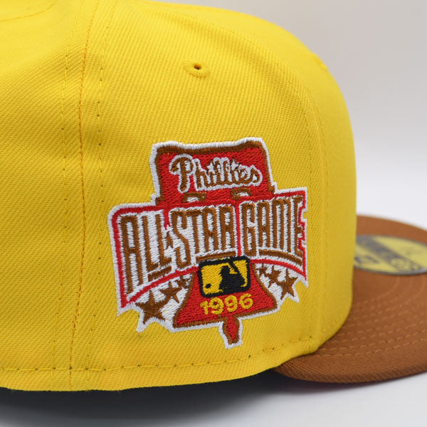 Philadelphia Phillies 1996 ALL-STAR GAME Exclusive New Era 59Fifty Fitted Hat –Yellow/Peanut/Red UV