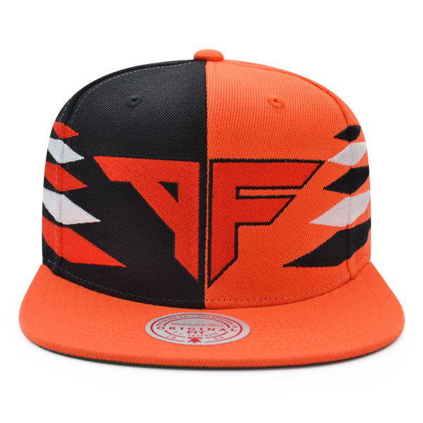 Atlanta FaZe ESPORTS Mitchell & Ness DIAMOND CUT Snapback Hat- Orange/Black