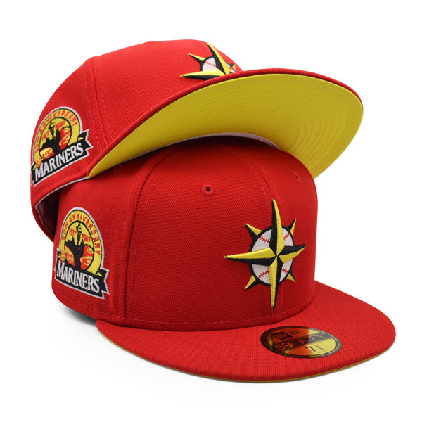 Seattle Mariners 30th ANNIVERSARY Exclusive New Era 59Fifty Fitted Hat - Red/Yellow Bottom