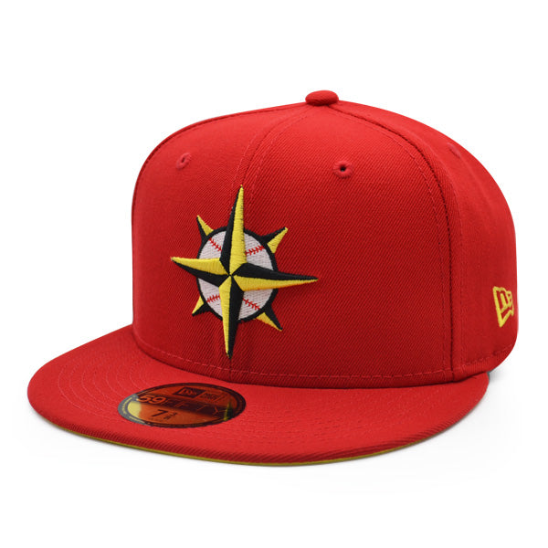 Seattle Mariners 30th ANNIVERSARY Exclusive New Era 59Fifty Fitted Hat - Red/Yellow Bottom