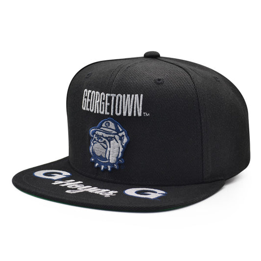 Georgetown Hoyas Mitchell & Ness FRONT LOADED Snapback NCAA Hat- Black/Gray