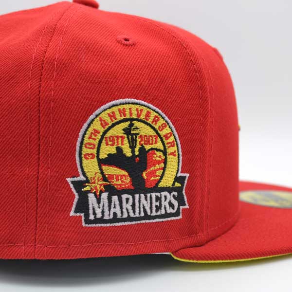 Seattle Mariners 30th ANNIVERSARY Exclusive New Era 59Fifty Fitted Hat - Red/Yellow Bottom