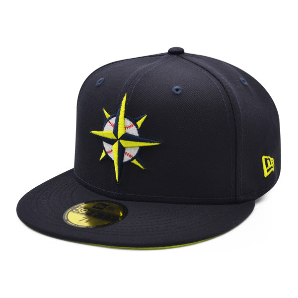 Seattle Mariners 30th ANNIVERSARY Exclusive New Era 59Fifty Fitted Hat - Navy/Cyber Bottom