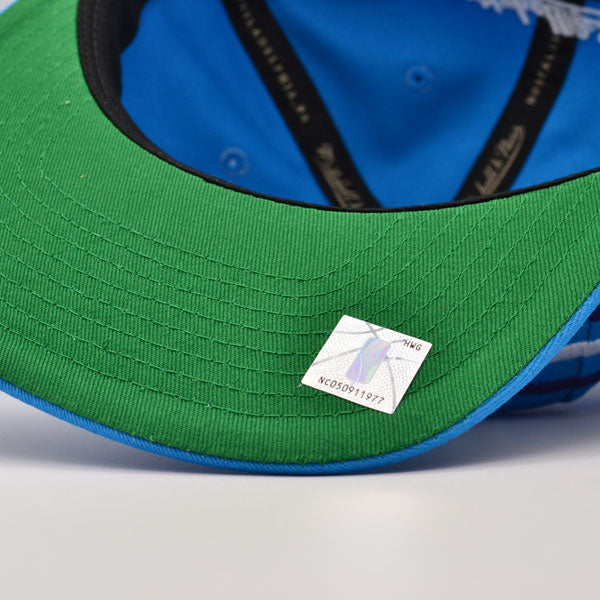 Utah Jazz Mitchell & Ness RETRO BOLT DeadStock Snapback Hat - Vice Blue/Purple