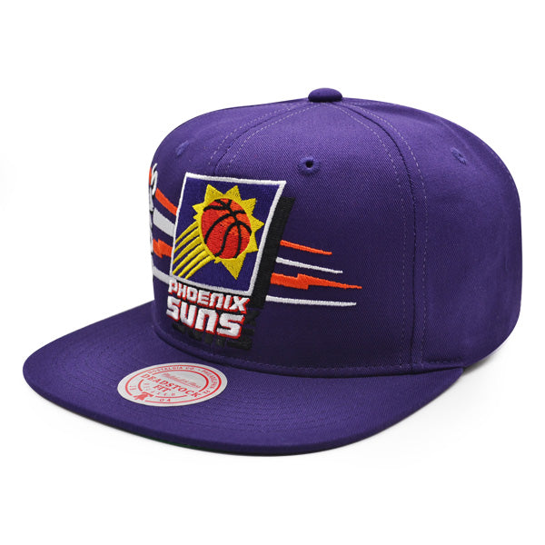 Phoenix Suns Mitchell & Ness RETRO BOLT DeadStock Snapback Hat - Purple/Orange