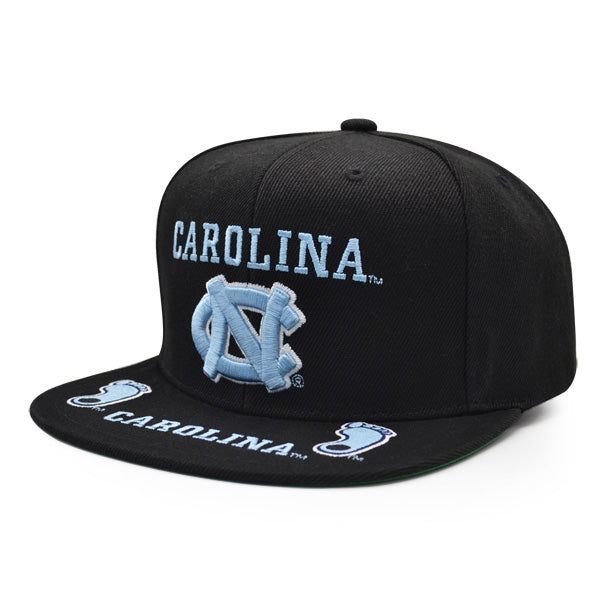 North Carolina Tar Heels Mitchell & Ness FRONT LOADED Snapback NCAA Hat- Black/Carolina Blue