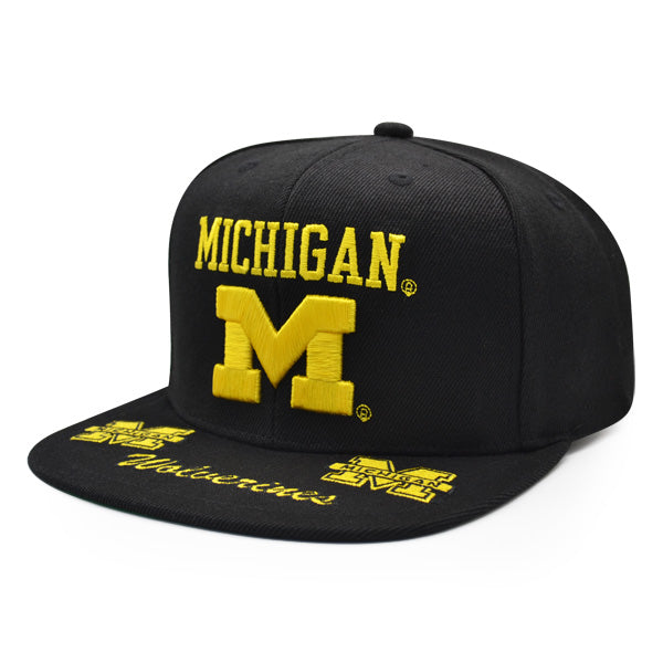 Michigan Wolverines Mitchell & Ness FRONT LOADED Snapback NCAA Hat- Black/Yellow