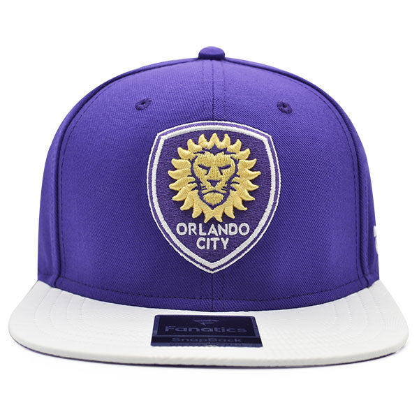 Orlando City FC Fanatics MLS Visor Mark Snapback Adjustable Hat - Purple/White/Gold